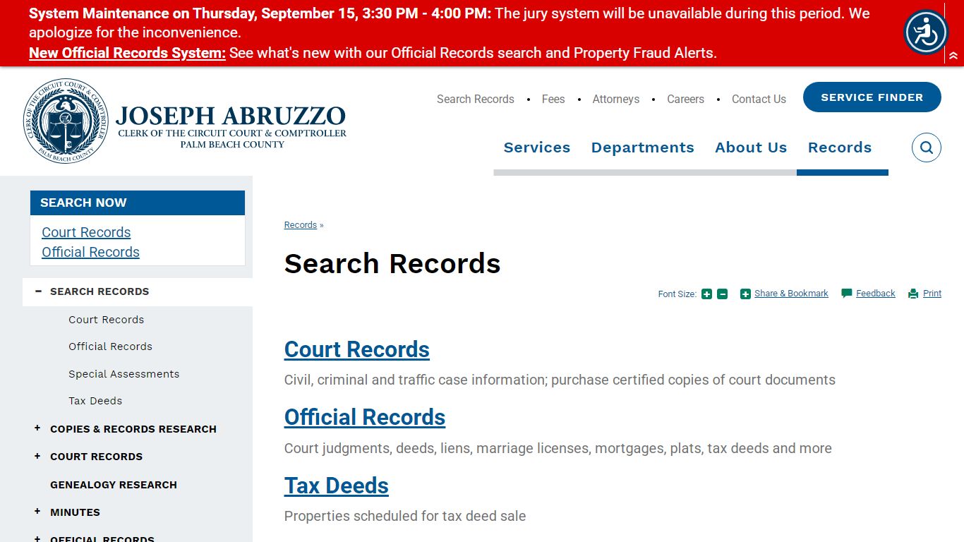 Search Records | Clerk of the Circuit Court & Comptroller, Palm Beach ...